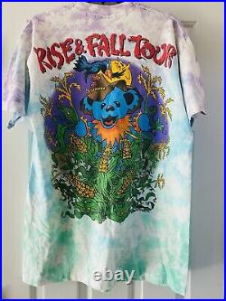Vintage grateful dead t-shirt liquid blue Rise & Fall Tour Size XL GDM Bears