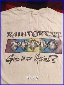 Vtg 1989 Grateful Dead Black Panther Rainforest T Shirt XL Gone in out Lifetime