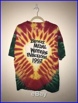 Vtg 1992 Grateful Dead Lithuania Tie-dye T-shirt Single Stitch Skullman USA
