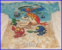 Vtg 1992 Joey Mars Art Grateful Dead All Over Print T Shirt Liquid Blue 90s XL