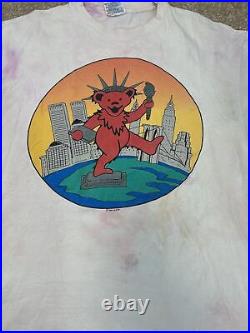 Vtg 1994 Grateful Dead T Shirt NYC Twin Towers Statue of Liberty Single Stitch