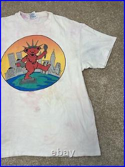 Vtg 1994 Grateful Dead T Shirt NYC Twin Towers Statue of Liberty Single Stitch