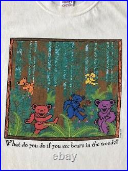 Vtg 1998 Grateful Dead T-Shirt Sz L Play Dead Dancing Bears In The Woods 90s