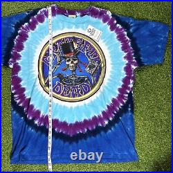 Vtg 1999 Deadstock Grateful Dead Tie Dye Skeleton Liquid Blue T-Shirt NWT XL 90s