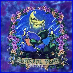 Vtg 1999 Grateful Dead Tie Dye T-shirt Mens L 1990s 90s Band Tee Bears Moon