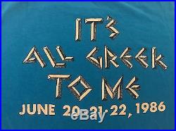 Vtg 80's 1986 Grateful Dead Greek Theatre Concert Tour T-Shirt Large