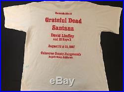 Vtg 80's 1987 Grateful Dead Santana Mountain Aire Rare Concert Tour T-Shirt XL