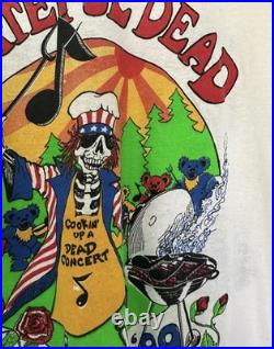 Vtg 80s 1989 Grateful Dead Summer Tour Grill BBQ Single Stitch T-Shirt Size XL