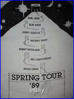 Vtg 80s GRATEFUL DEAD CONCERT T SHIRT Squaw Valley Skiing Jerry Garcia 1989 Tour