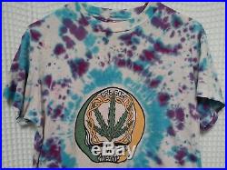 Vtg 80s The Grateful Dead T Shirt bootleg Tie Dye Oregon Weed Pot leaf RARE tee