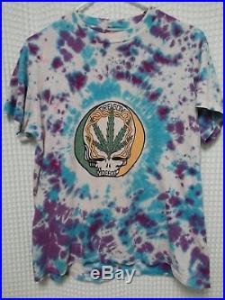 Vtg 80s The Grateful Dead T Shirt bootleg Tie Dye Oregon Weed Pot leaf RARE tee