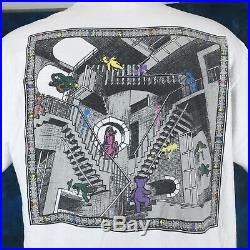Vtg 90s GRATEFUL DEAD M. C. ESCHER RELATIVITY T-Shirt LARGE mc concert rock art