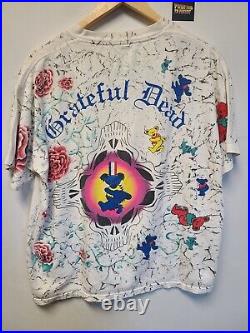 Vtg 90s Grateful Dead AOP T Shirt Mens XL Single Stitch Bears