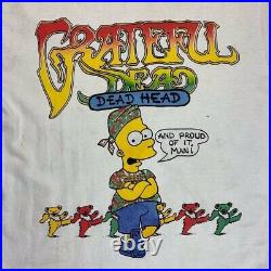 Vtg 90s Grateful Dead Bart Simpson Single Stitched Rare T-shirt
