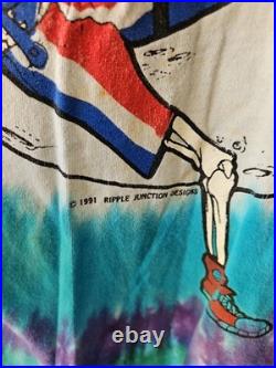 Vtg 90s Grateful Dead T-Shirt Uncle Sam Moon 1991 Tie Dye Bob Weir Rare Graphic