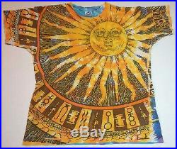 Vtg 90s Liquid Blue All Over Print Shirt Xl Sun Moon Pinkerton Grateful Dead