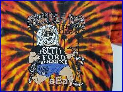 Vtg Betty Ford Graphic Tie dye T Shirt Jerry Garcia From the Grateful Dead Sz L