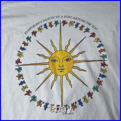 Vtg Grateful Dead Dancing Bears Long Sleeve T-shirt Mens L 90s Band Tee White