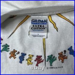 Vtg Grateful Dead Dancing Bears Long Sleeve T-shirt Mens L 90s Band Tee White