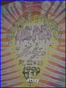 Vtg Grateful Dead Ice Cream Melt 1990 Chicago July 21, 22 Concert Tour Shirt