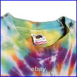 Vtg Grateful Dead Jerry Jasper Sun Moon Tye Dye T Shirt Sz XL Single Stitch