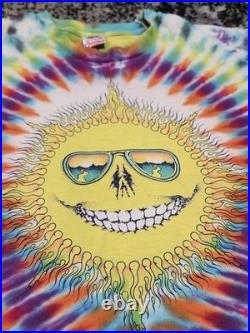 Vtg Grateful Dead Jerry Jasper Sun Moon Tye Dye T Shirt Sz XL Single Stitch
