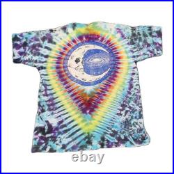 Vtg Grateful Dead Jerry Jasper Sun Moon Tye Dye T Shirt Sz XL Single Stitch