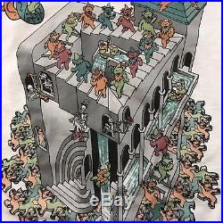 Vtg Grateful Dead T Shirt 90's Escher Optical Illusion Festival Tee Rock Sz M