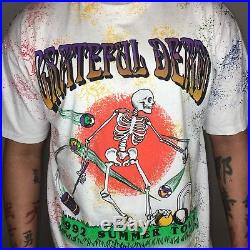 Vtg Grateful Dead T-shirt Summer'92 Tour Skeleton Playing Croquet