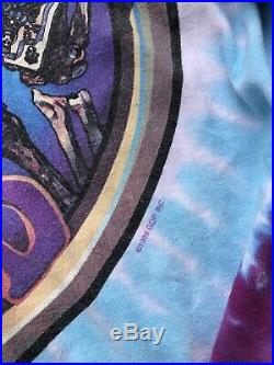 Vtg Grateful Dead T-shirt XL 1999 Magician Skeleton Band Tie Dye Rock Poker 90s
