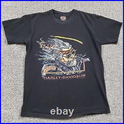 Vtg HARLEY DAVIDSON Shirt Mens Medium Black Jerry Garcia Grateful Dead Holoubek