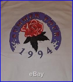 Vtg HTF GRATEFUL DEAD 94 Tour Concert T-Shirt Garcia Dubois Rose Skull Art NOS