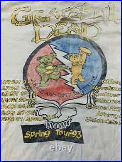Vtg Hanes Men XL Grateful Dead Spring Tour 1993 Single Stitch T-shirt USA Made