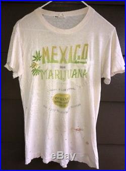 Vtg MEXICO MARIJUANA 60s 70s Bvb Hippie T Shirt Distressed 1960s Grateful Dead