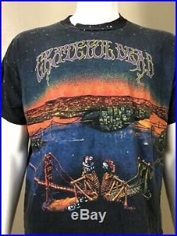 Vtg Rare 1990 Grateful Dead T Shirt San Francisco New York Sz XL Wild Oats USA