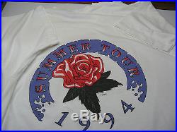 Vtg Rare GRATEFUL DEAD Concert T-Shirt Garcia 94 Tour M Dubois Rose Skull Art US