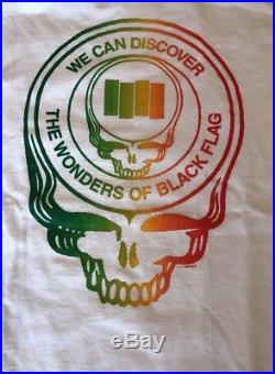 WOBF DES Wonders Of Black Flag T Shirt Grateful Dead ORIG M Gradient Rasta Rare