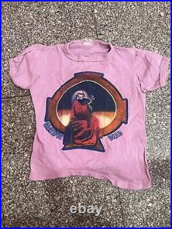 Woman's Vintage 70's Grateful Dead Embroidered Blues For Allah T Shirt Tee Sz S