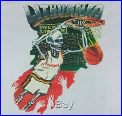 XXL vtg 90s 1992 LITHUANIA grateful dead t shirt 9.157 olympic basketball